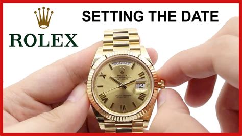 rolex setting time|setting a rolex day date.